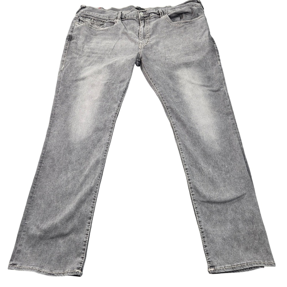 True Religion Ricky Big T Straight Leg Jeans Mens 46 (fits 44x33) Gray Relaxed